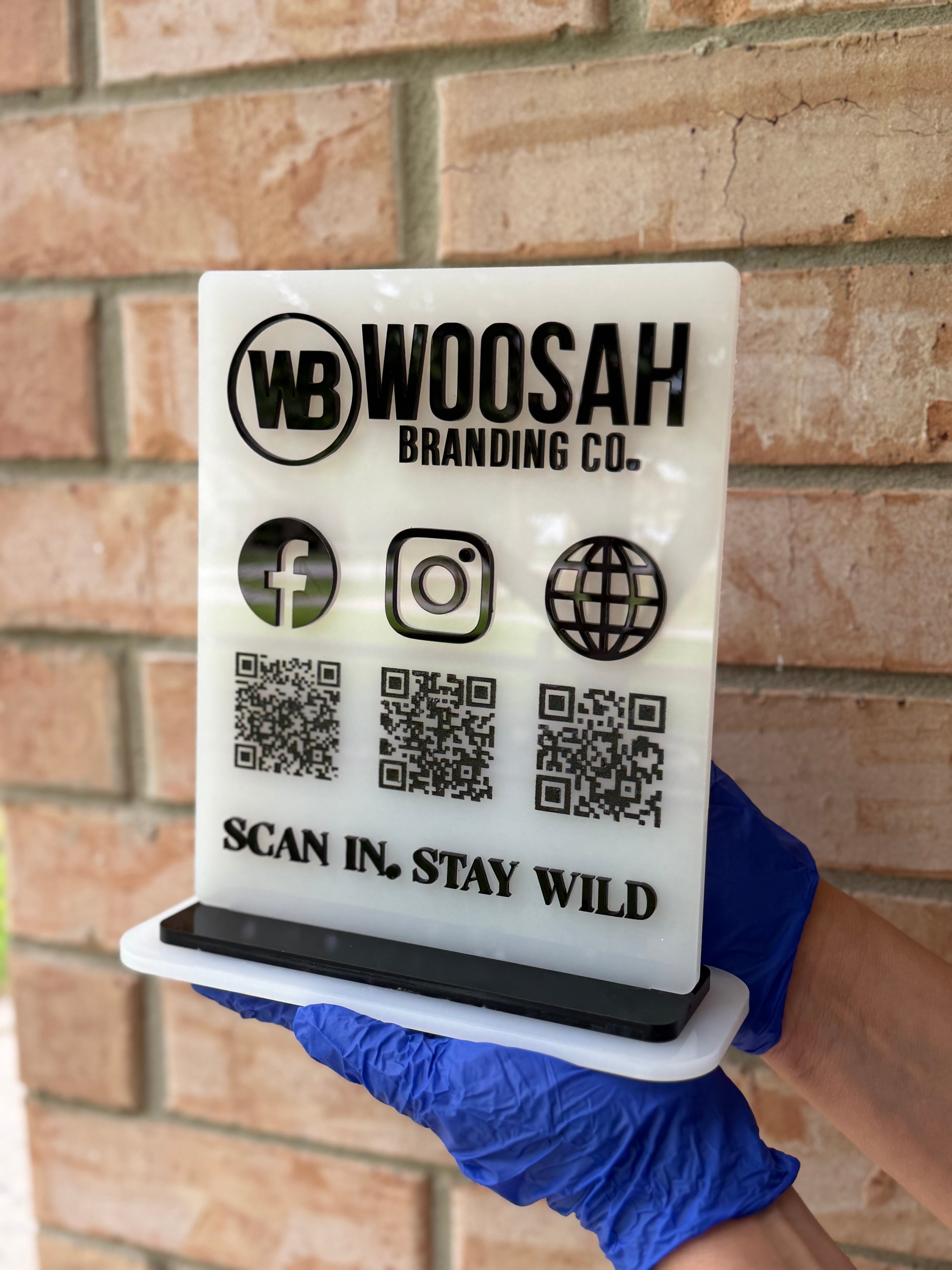 10 inch Rectangle Acrylic QR Code Business Sign