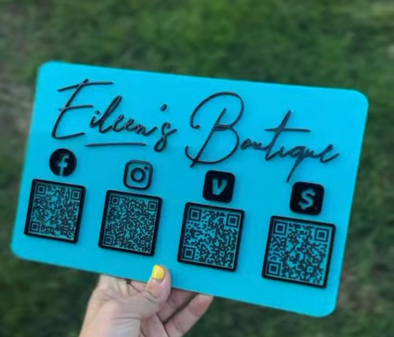 Custom Acrylic Plat QR Code Business