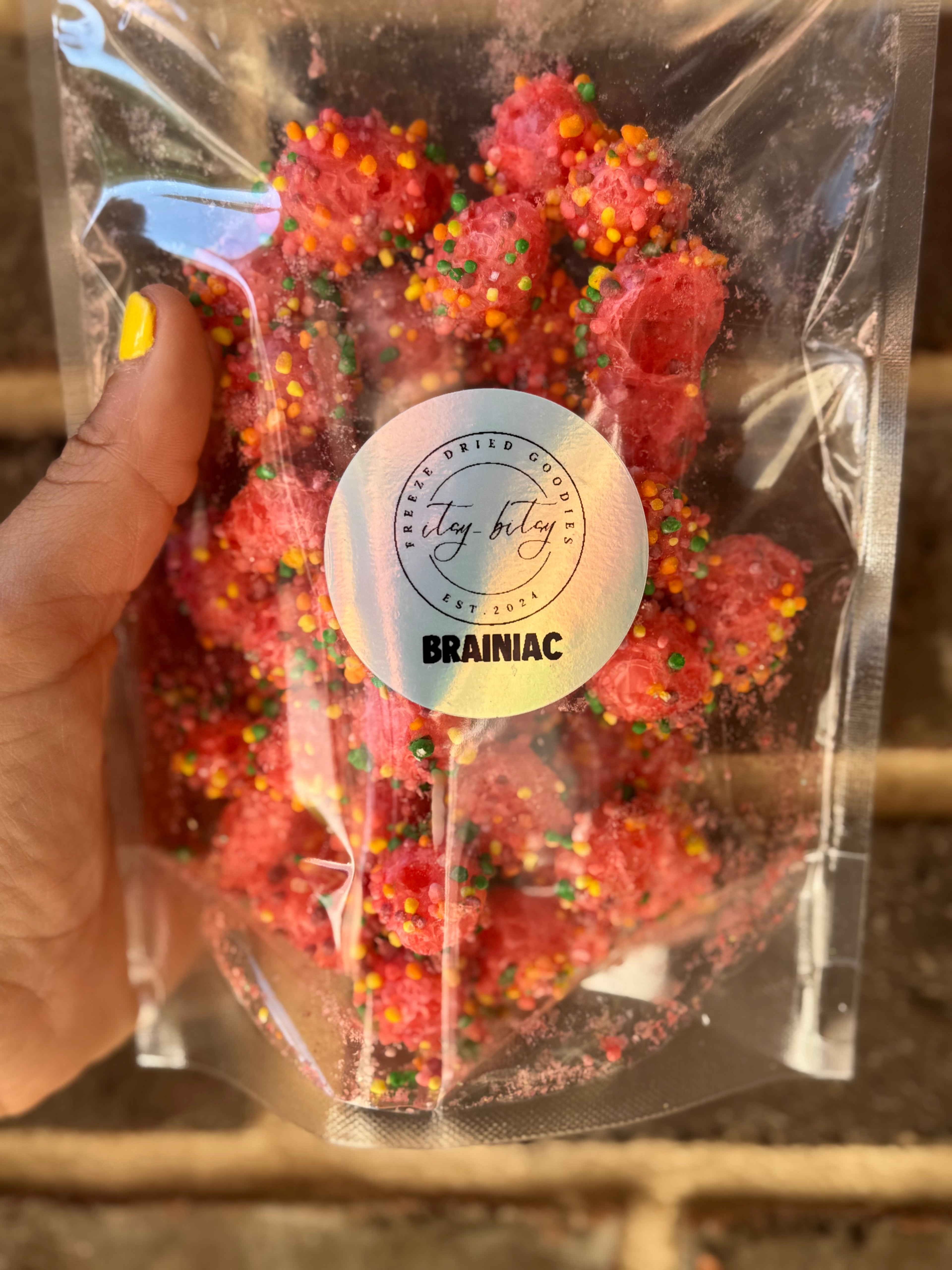Freeze Dried Brainiac ( 5 oz clear bag)