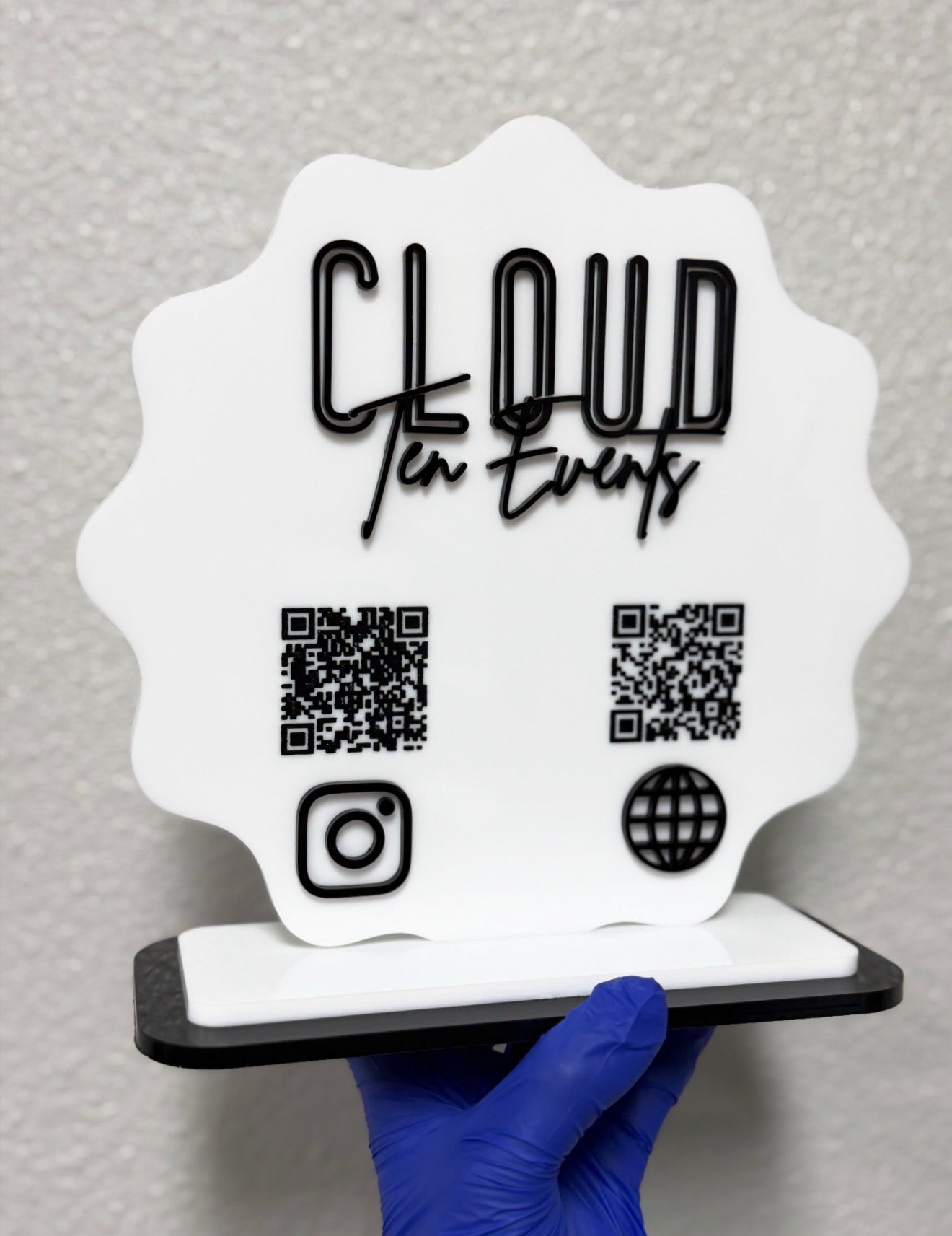 10 inch Acrylic Business 2 QR Code Stand